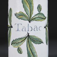 An Unusual Faience Tabaco Jar of Large Scale