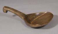S/5575 Antique Treen 19th Century Sycamore Butter Scoop