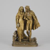Early 20th Century Cold-Painted Bronze entitled "Marriage" by Franz Bergman