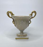 Pair FBB Worcester porcelain urns, circa 1815