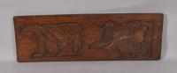 S/5609 Antique Treen Mid 19th Century Double Sided Elm Gingerbread Mould