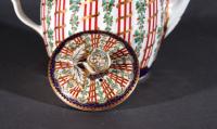 First Period Worcester Hop Trellis Porcelain Teapot and Cover, Circa 1778-82.