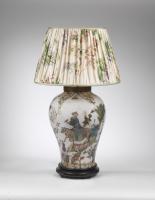 Nineteenth Century decalcomania table lamp
