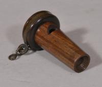 S/5599 Antique Treen Small Regency Period Rosewood Dog Whistle