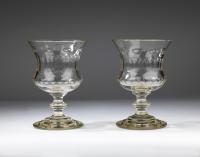 Nineteenth Century cut crystal glass goblets