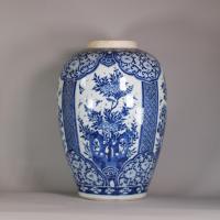 panel detail of kangxi blue and white vase
