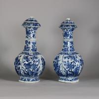 further detail of kangxi blue and white ewers