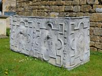 A large 17th century lead cistern dated 1677 from the reign of James II