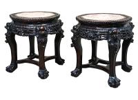 Pair Of 19th Century Oriental Hardwood Coffee Tables
