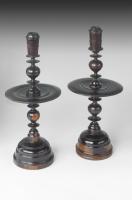Pair of Late 17th Century Lignum Vitae Candlesticks