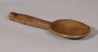 S/5574 Antique Treen 19th Century Sycamore Butter Scoop