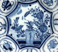 Dutch Delft Underglaze Blue & White Chinoiserie Dragonfly Plates