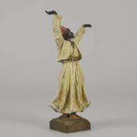 Early 20th Century Cold-Painted Orientalist Bronze Sculpture entitled "Whirling Dervish 2" by Franz Bergman