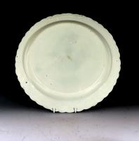 English Creamware Pottery Large Shell-edge Dish