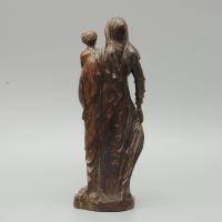 An Unusual 18th Century Hardwood Carving of Madonna and Child