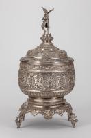 Silver Betel Box with Lid and Stand
