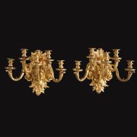 A Fine Pair of French Gilt Bronze Wall Lights in the Régence Style by Eugène Hazart, Paris.