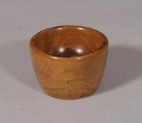 S/5617 Antique Treen 19th Century Lignum Vitae Wool Bowl