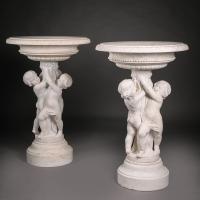 A Pair of White Statuary Marble Garden Planters. Italy, Circa 1900 for sale at Adrian Alan Ltd www.adrianalan.com