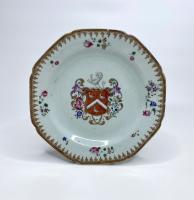 Chinese armorial porcelain dish. Sayer of Kent, circa 1755. Qianlong Period