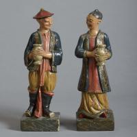 Polychrome Painted Plaster Figures by Robert Shout