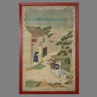 Four Chinese Watercolour Wallpaper Panels