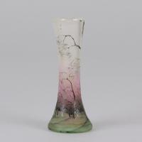Early 20th Century Art Nouveau Cameo Glass Vase entitled "Paysage Pluie" by Daum Frères
