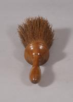 S/5639 Antique Treen Victorian Fruitwood Handled Table Brush