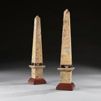 Portasanta And Rosso Antico Marble Obelisks