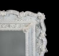 A Murano Clear Glass Mirror with Scallop Edge