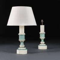 A Pair of Painted Italian Bedside Lamps