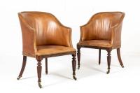 A Fine Pair of 19th Century English Library Tub Chairs
