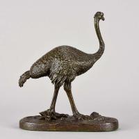 19th Century Animalier Bronze Sculpture entitled "Standing Ostrich" by Barye