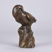 20th Century Animalier "Resting Owl" by H Sieloff