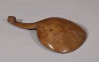 S/5659 Antique Treen 19th Century Pear Wood Cream Ladle