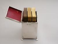 Edwardian silver three-pack Playing Cards Box