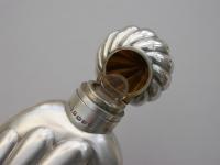 Victorian Silver Fluted Cornucopia Shaped Scent Flask