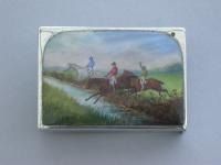 Victorian Silver and Enamel "Point-To-Point" Racing Vesta Case