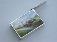 Victorian Silver and Enamel "Point-To-Point" Racing Vesta Case