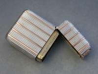 Edwardian Gold and Silver Striped Vesta Case