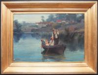 William Gilbert Foster oil painting on canvas Staithes Group Yorkshire