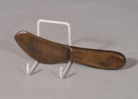 S/5653 Antique Treen 19th Century Welsh Fruitwood Butter Knife