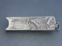Victorian Silver Aesthetic Engraved Vesta Case - Herons