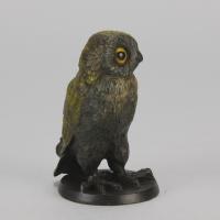 Early 20th Century Austrian Cold-Painted Bronze "Owl" Circa 1900