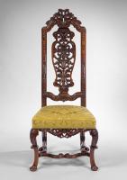 A Very Rare Set of Twelve Anglo Dutch Queen Anne Walnut side Chairs From a Design by Daniel Marot  Circa 1715