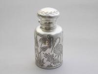 Victorian Aesthetic Engraved Silver Scent Bottle