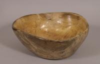 S/5670 Antique Treen 19th Century Large Birch Dug Out Bowl
