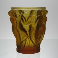 Limited Anniversary Edition Amber Crystal Glass "Bacchantes Vase" by Lalique