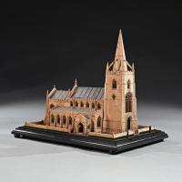 Architectural Cork Model of an English Church by Cornelius Daniel Ward of Norwich C.1900
