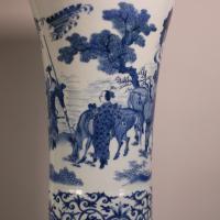 Detail of painting on Chinese Transitional beaker vase